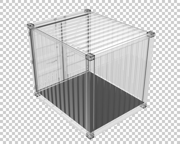 Contenedor en la ilustración de renderizado 3d de fondo transparente