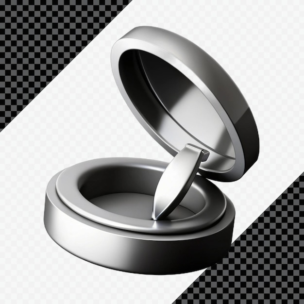 Contenedor metálico renderizado en 3D con tapa articulada