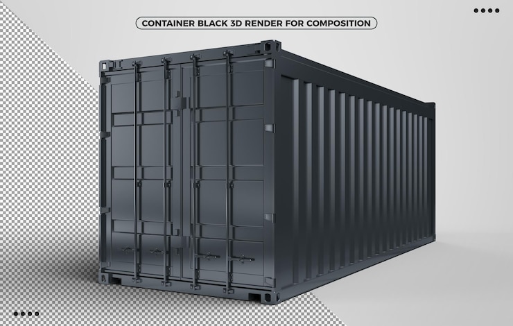 PSD contenedor negro 3d para maquillaje