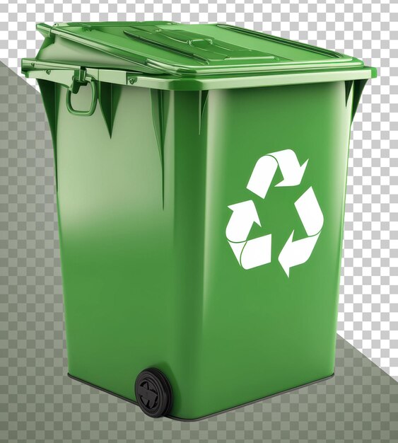 Un contenedor de reciclaje verde para la eliminación de residuos al aire libre en Papua Nueva Guinea