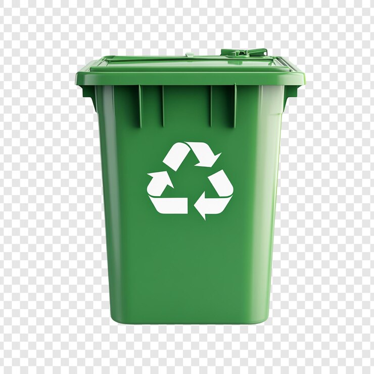 PSD el contenedor de reciclaje verde es un símbolo de prácticas sostenibles