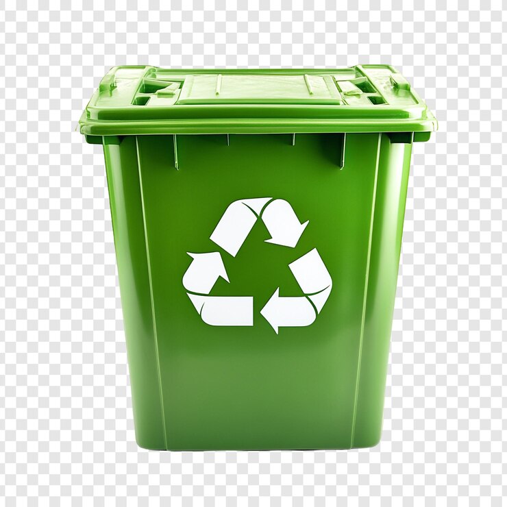 PSD el contenedor de reciclaje verde es un símbolo de responsabilidad ambiental