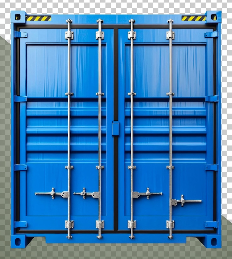 PSD contenedor de transporte azul seguro de png