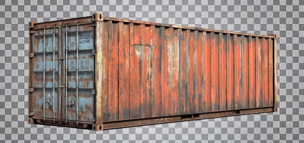Contenedor de transporte de colores en un fondo transparente generado por Ai