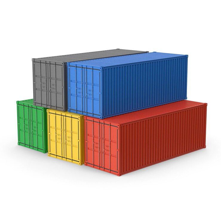 PSD contenedores de transporte de colores apilados