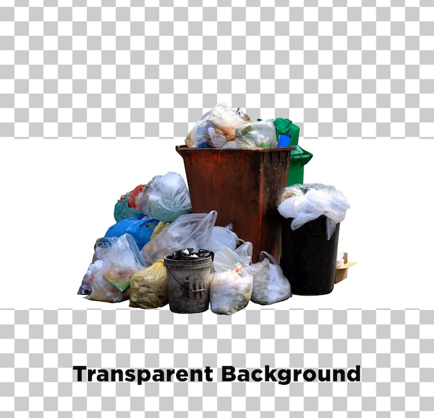 Un conteneur d'ordures sur un fond transparent
