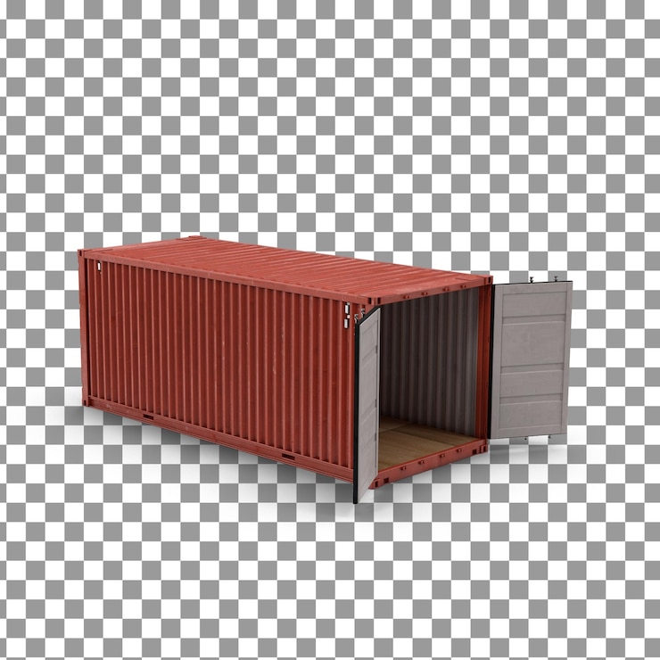 PSD contenitore 3d su sfondo isolato e trasparente