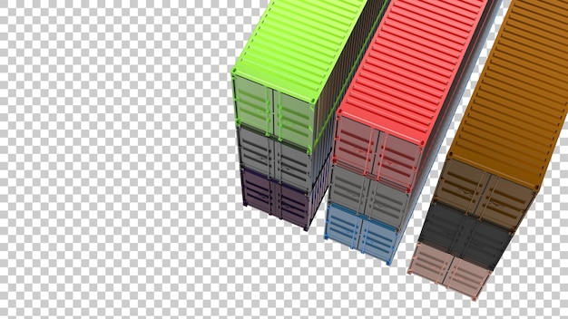 Contenitore isolato su sfondo trasparente 3d rendering illustrazione