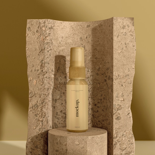 Contenitore per protezione solare con roccia