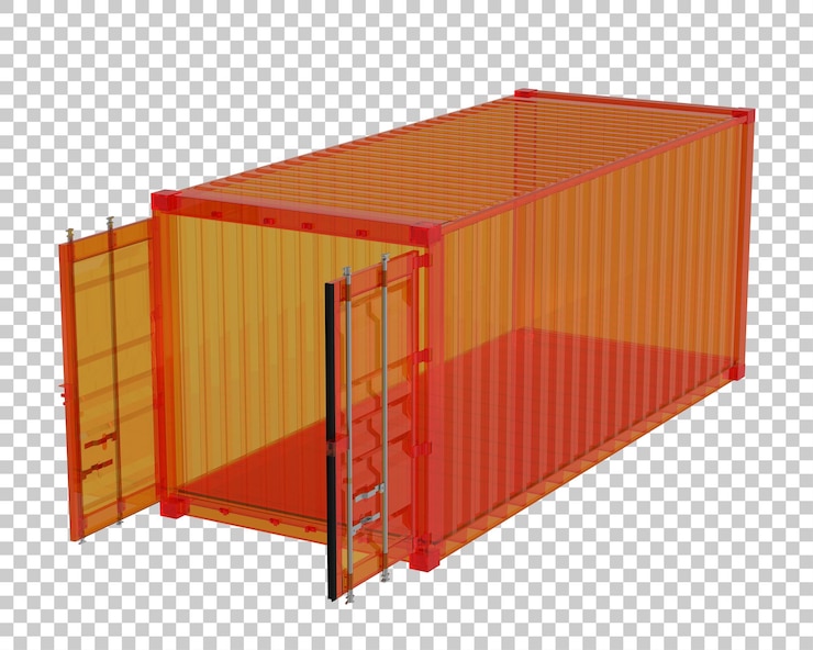 PSD contenitore su sfondo trasparente 3d rendering illustrazione