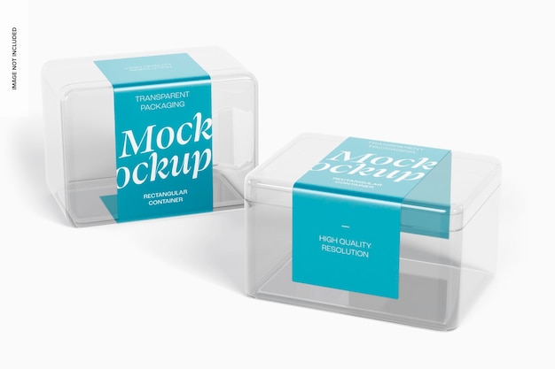 Contenitori rettangolari per dessert Mockup, vista sinistra e destra
