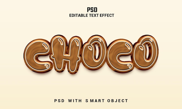 Un contenu psd pour un effet de texte en chocolat.