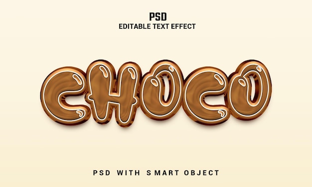 PSD un contenu psd pour un effet de texte en chocolat.