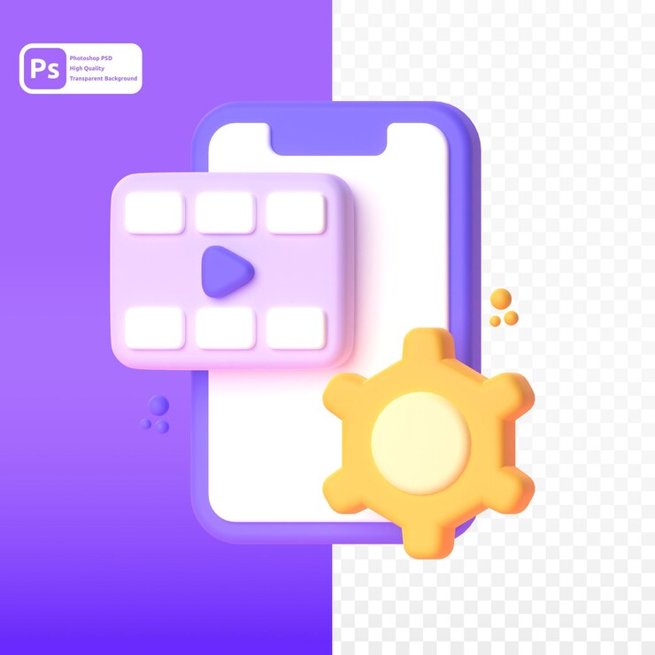 PSD conteúdo em renderização 3d para apresentação na web de ativos gráficos ou outros