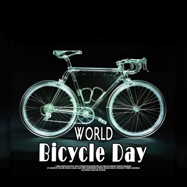 PSD le contexte de la journée mondiale sans voitures, la journée mondiale de la bicyclette
