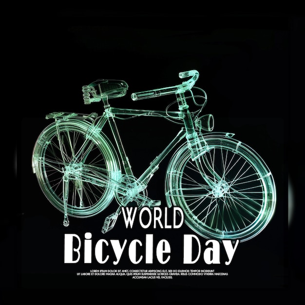 PSD le contexte de la journée mondiale sans voitures, la journée mondiale de la bicyclette
