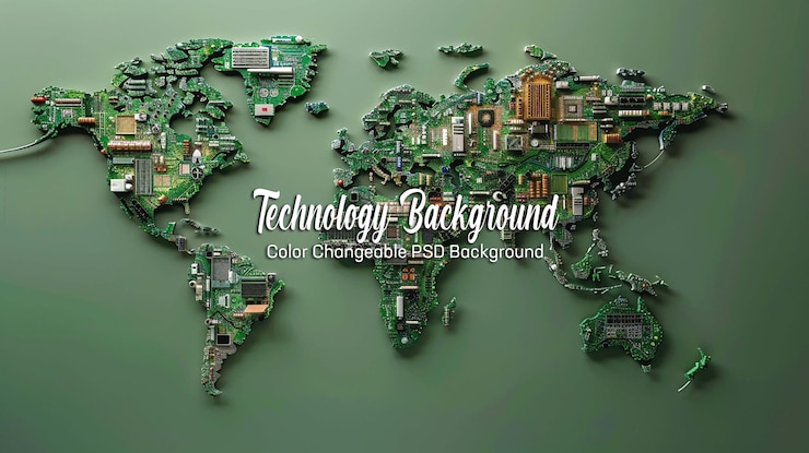 PSD contexto de procesamiento de la tecnología de placa de circuitos futuristas abstracta