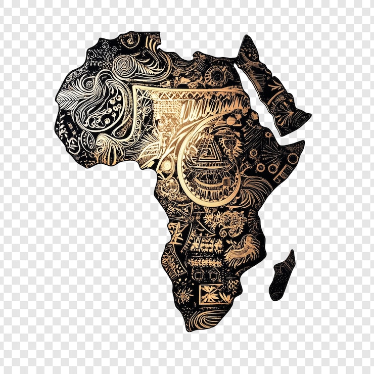 PSD le continent africain orné