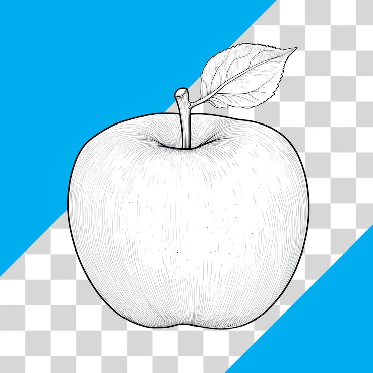 PSD contorno di apple con sfondo trasparente