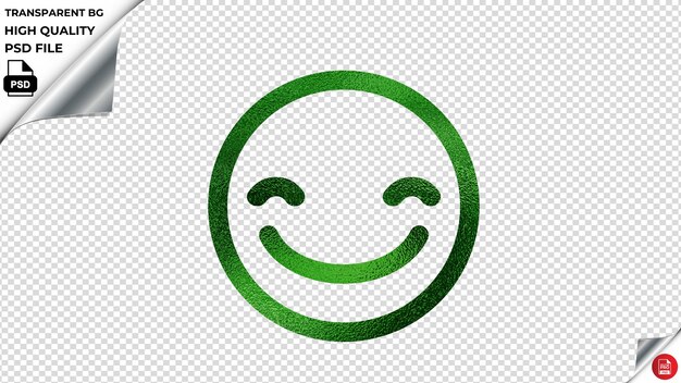 PSD contorno feliz verde metálico psd transparente