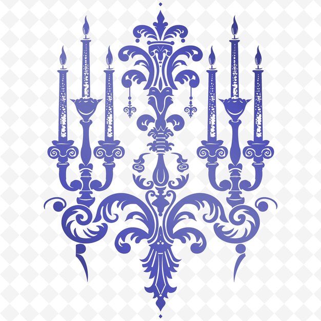 Contour De Chandelier En Fer Avec Des Accents De Fleur De Lis Et Des Motifs De Décoration D'illustration De Gargoyle