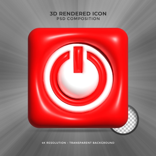 Contour redémarrer l'icône de rendu 3d Redémarrer pour le web, les applications mobiles, la conception Redémarrer le symbole 3d
