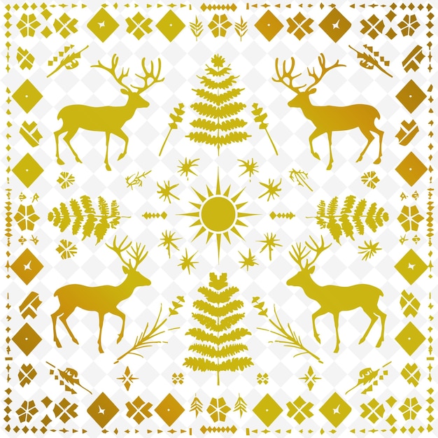 PSD contour de tannerie avec dessin de peau et symboles de cerf pour la décoration cadres d'illustration collection de décoration