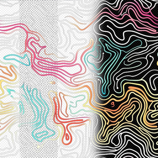 PSD des contours colorés, un fond transparent