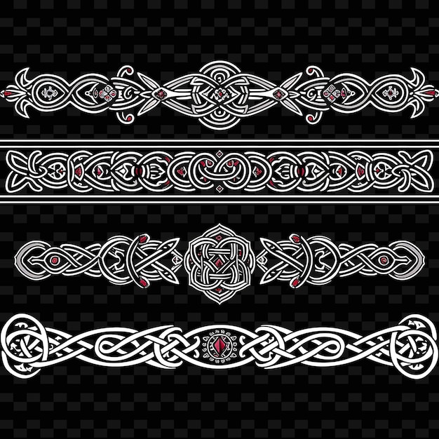 Des contours de nœuds celtiques avec des motifs stylisés uniques en PNG