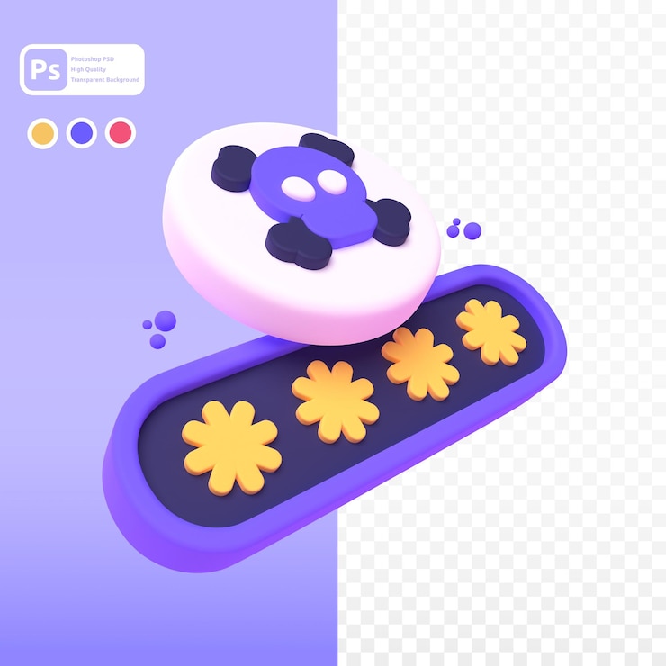 PSD contraseña en 3d render para presentación web de activos gráficos u otros
