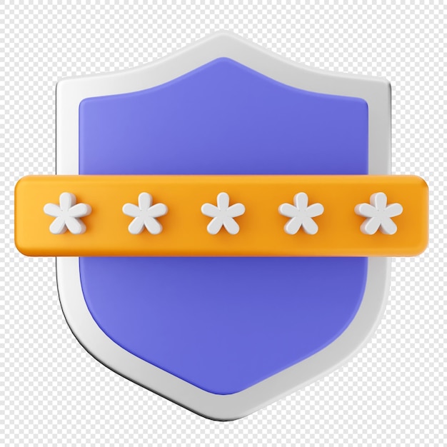 contraseña de protección de seguridad del escudo 3D