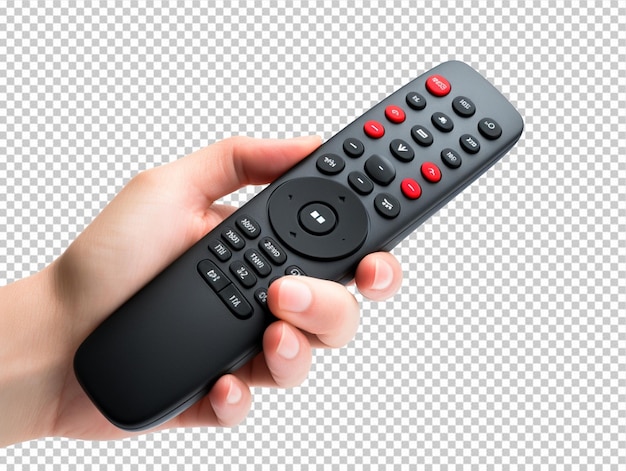PSD el control remoto de la televisión de mano aislado en un fondo transparente png disponible