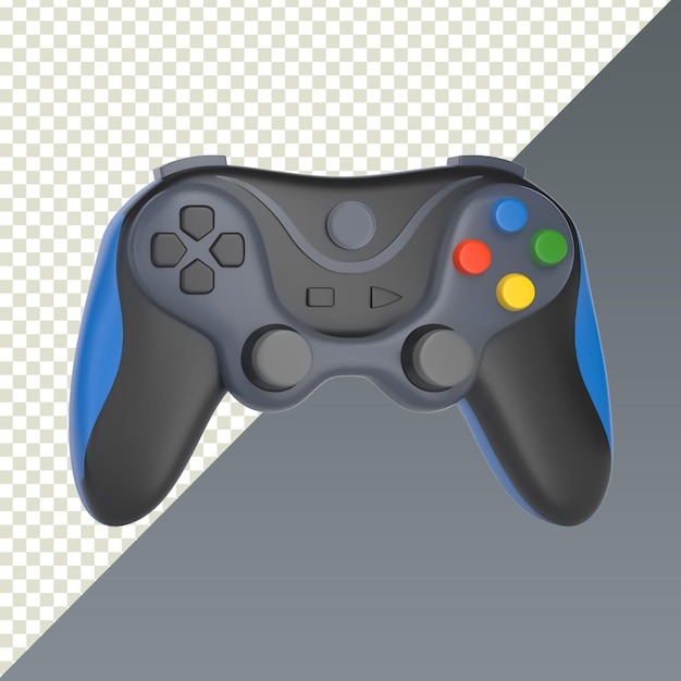 Controlador de jogo 3D Render isolado em fundo transparente