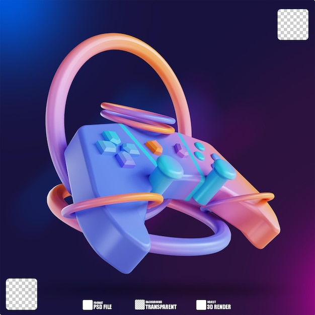 controlador de jogo colorido de ilustração 3D 2