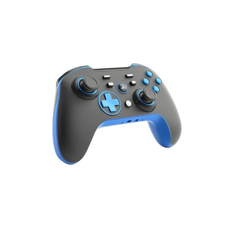 PSD controlador de gamepad bluetooth inalámbrico con doble vibración y función turbo en negro y azul