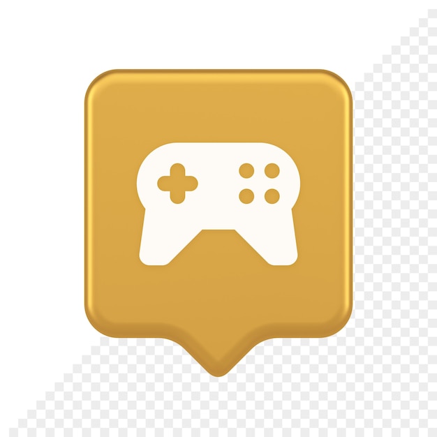 Controlador de gamepad botón de conexión de juegos virtuales joystick joypad aplicación web icono de burbuja de discurso realista 3d
