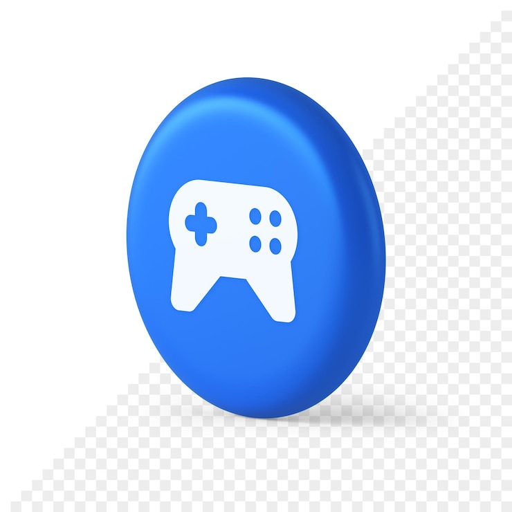 PSD controlador de gamepad botón de conexión de juegos virtuales joystick joypad aplicación web icono isométrico redondo 3d