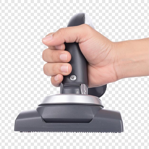 Controlador de joystick gris moderno con la mano