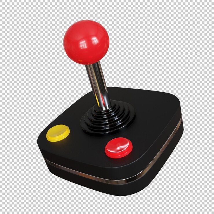 PSD controlador de joystick retro. ilustración 3d