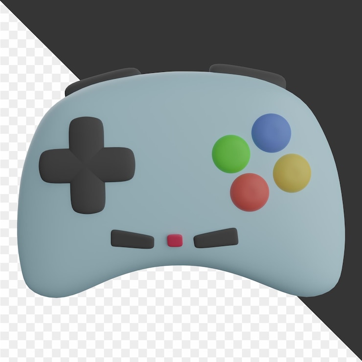 PSD un controlador de juego con un botón negro y rojo