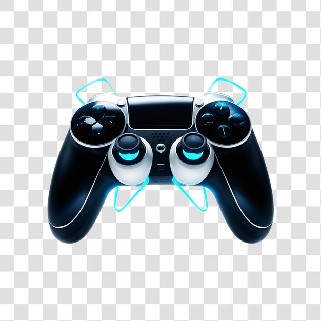 Un controlador de juego de diseño futurista aislado en un fondo transparente