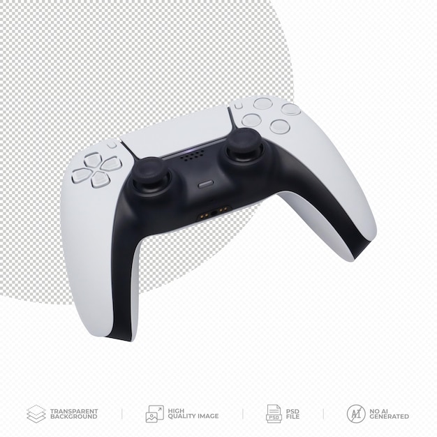 Controlador de juego de próxima generación blanco en fondo transparente