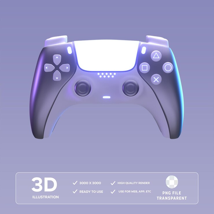 El controlador de juego PSD 3D Ilustración