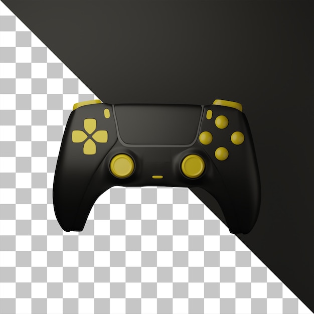 Controller di gioco con icone 3D con sfondo di colore scuro