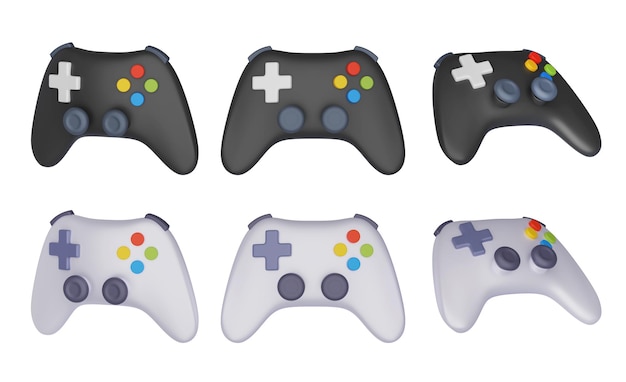 Controller di joystick a due colori gamepad grafica 3D