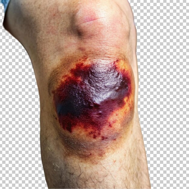 contusión grande en la pierna en la rodilla trauma severo