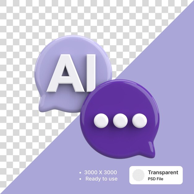 Conversación de chat de IA Ilustración en 3D