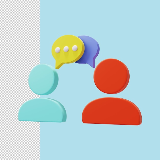 PSD conversación icono de discusión 3d render premium psd