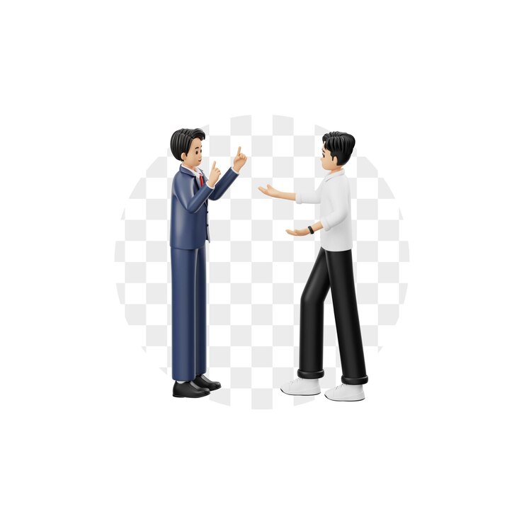 PSD conversación de personajes en 3d entre dos personas