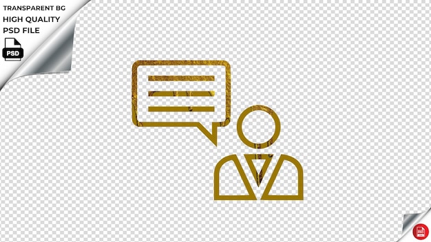 PSD conversation en ligne couleur dorée peinture fondue psd transparent